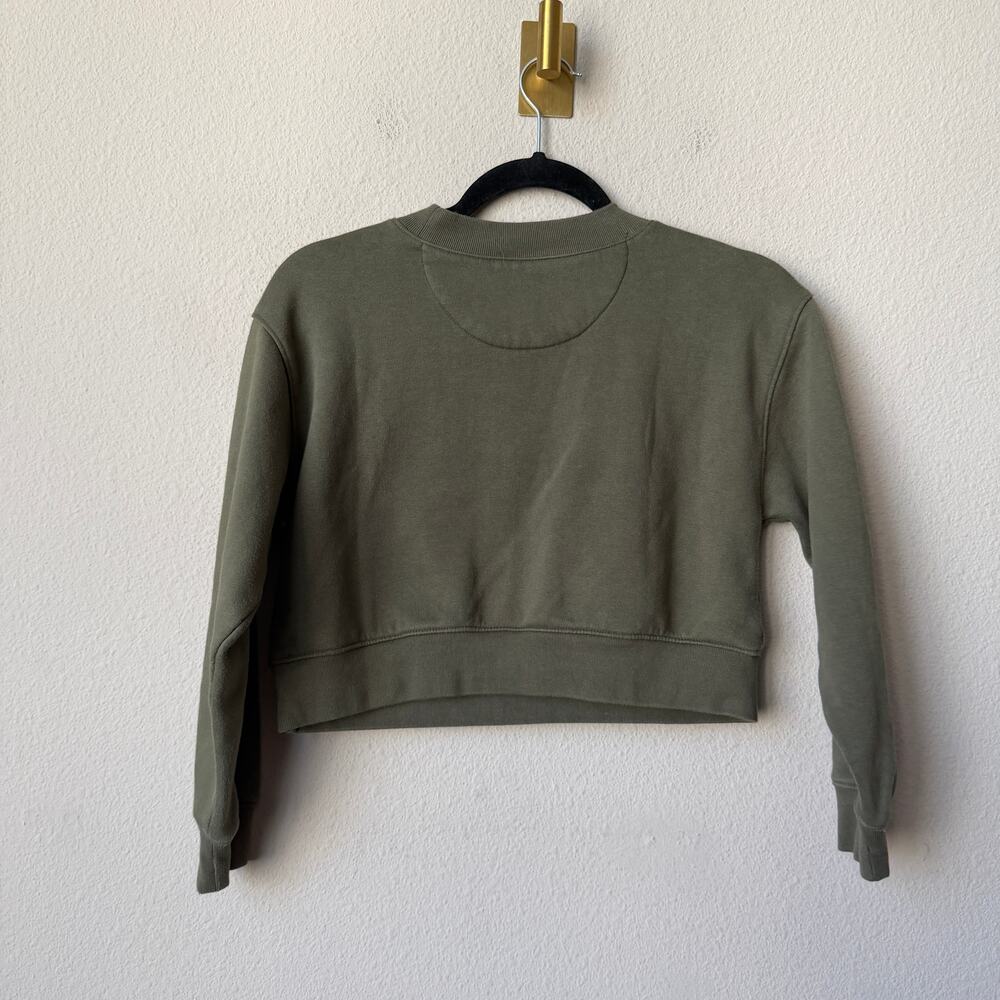 Cult Gaia x GAP Kids Olive Embroidered Logo Crewneck Sweatshirt Size L - Picture 2 of 4